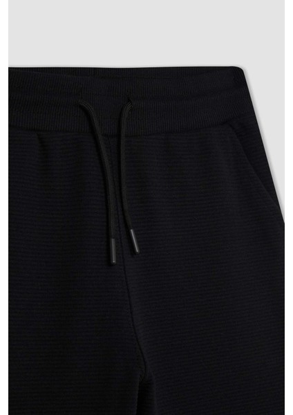 Erkek Çocuk Siyah Beli Paçası Lastikli Cepli Jogger Okul Eşofman Altı R5970A624AU