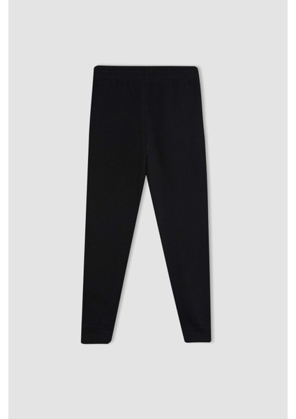 Erkek Çocuk Siyah Beli Paçası Lastikli Cepli Jogger Okul Eşofman Altı R5970A624AU