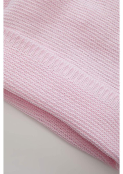 Kız Bebek 3'lü Takım Basic Düz Triko Kazak Beli Lastikli Alt Bere