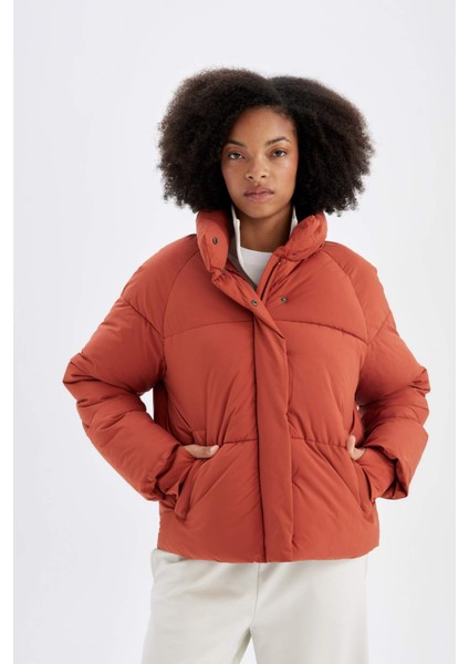 Fit Su Geçirmez Regular Fit Dik Yaka Reglan Kol Kışlık Şişme Mont A1550AX24WN