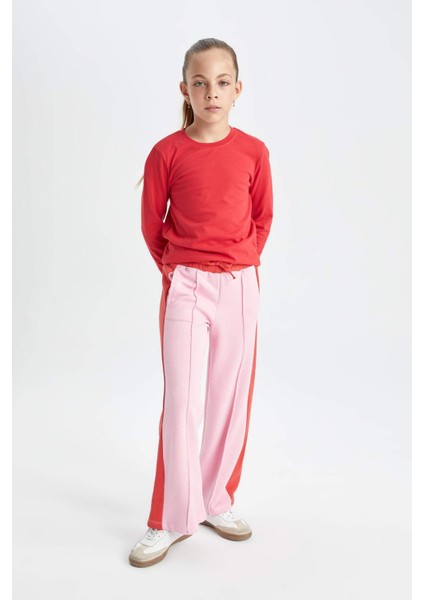 Kız Çocuk Renk Bloklu Wide Leg Geniş Bol Paça Eşofman Altı C9673A824AU