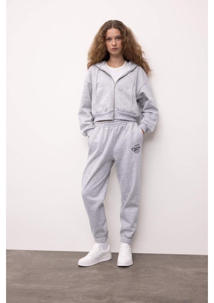 Coool Jogger Eşofman Altı Baskılı Beli Paçası Lastikli Cepli Basic Düz X5391AZ24WN