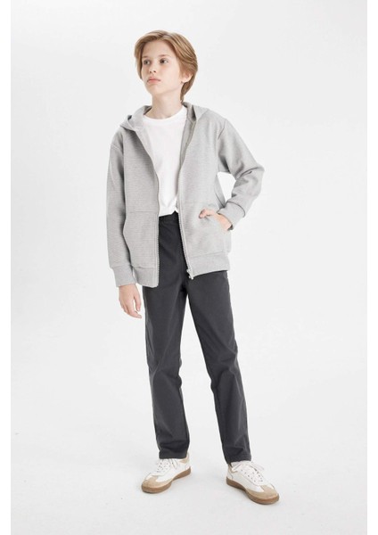 Erkek Çocuk Kapüşonlu Okul Fermuarlı Sweatshirt T7468A624AU