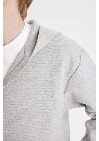 Erkek Çocuk Kapüşonlu Okul Fermuarlı Sweatshirt T7468A624AU