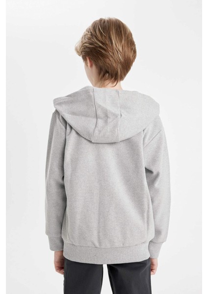 Erkek Çocuk Kapüşonlu Okul Fermuarlı Sweatshirt T7468A624AU