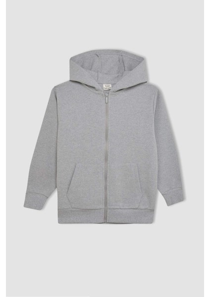 Erkek Çocuk Kapüşonlu Okul Fermuarlı Sweatshirt T7468A624AU