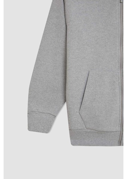 Erkek Çocuk Kapüşonlu Okul Fermuarlı Sweatshirt T7468A624AU