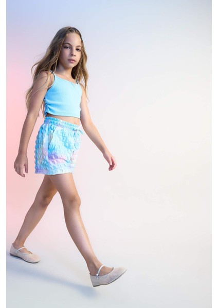 Kız Çocuk Batik Desenli Bürümcük Şort C9709A824HS