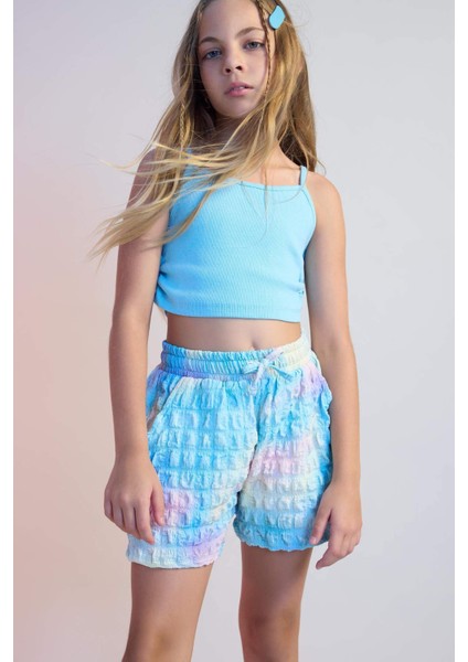 Kız Çocuk Batik Desenli Bürümcük Şort C9709A824HS