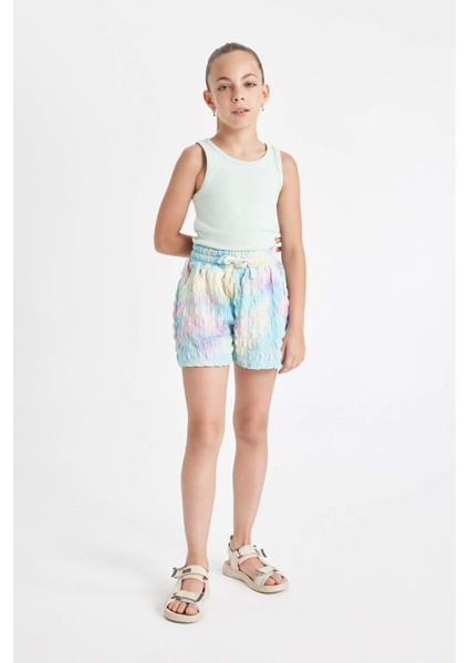 Kız Çocuk Batik Desenli Bürümcük Şort C9709A824HS