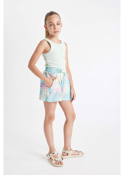 Kız Çocuk Batik Desenli Bürümcük Şort C9709A824HS