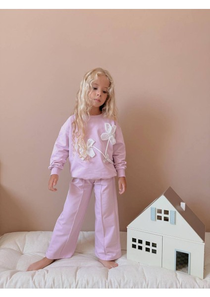 Taşlı Çiçekli Kız Çocuk Takım modelleri