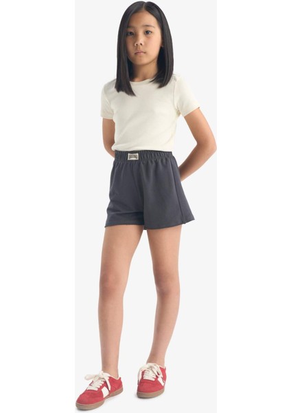 Kız Çocuk Dokuma Etiketli Şort C4712A824SM