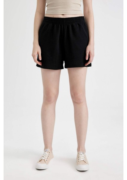 Beli Lastikli Cepli Düz Paça Şort U3357AZ24SM