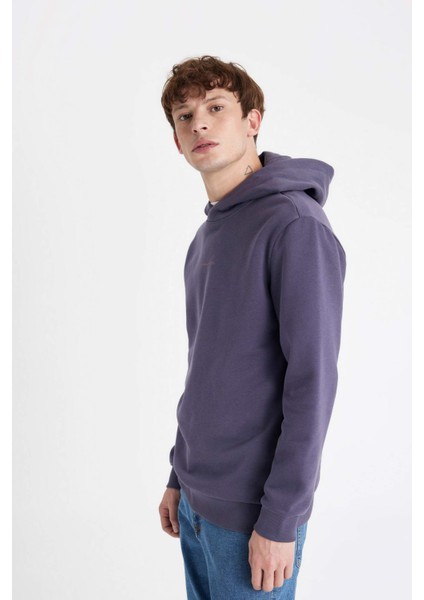 Regular Fit Kapüşonlu Baskılı Sweatshirt C6131AX24AU