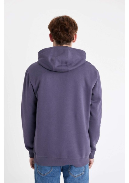 Regular Fit Kapüşonlu Baskılı Sweatshirt C6131AX24AU