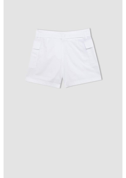 Paperbag Yüksek Bel Geniş Paça Poplin Şort C9234AX24SM