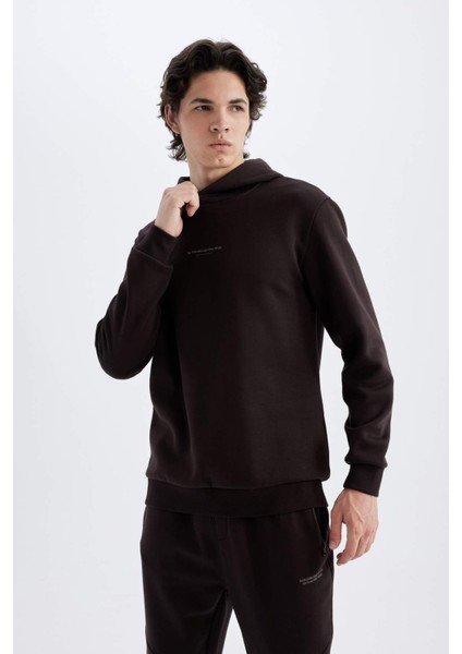 Regular Fit Kapüşonlu Baskılı Sweatshirt C6131AX24AU