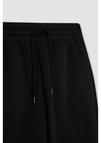Standart Fit Kalın Jogger Eşofman Altı Bel Paça Lastikli Basic Düz Uzun Boy S7370AZ24WN