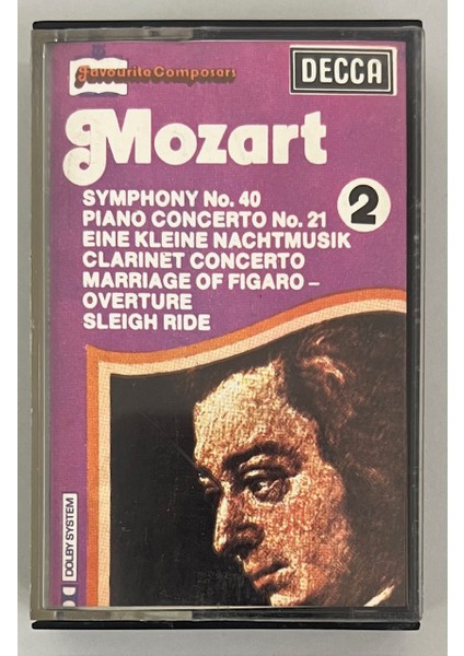 Favourite Composers Mozart 2 Kaset (Orijnal Dönem Kağıt Baskı Kaset)