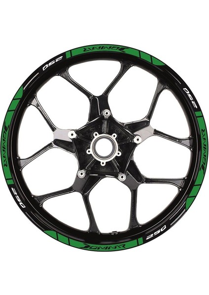 Bajaj Dominar 250 Baskılı Jant Dışı Şerit Motosiklet Sticker Etiket Modeli Yeşil