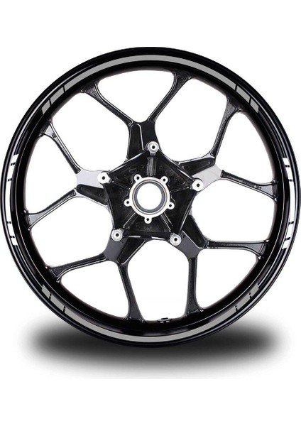 Yazısız Uzun Kısa Kesikli Çift Renk 16'lı Jant Sticker Modeli