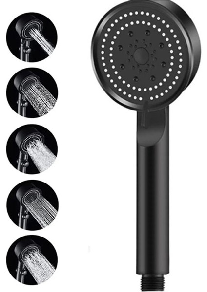 Ayrıntıshop 5 Fonksiyonlu Su Tasarruflu Duş Başlığı Siyah