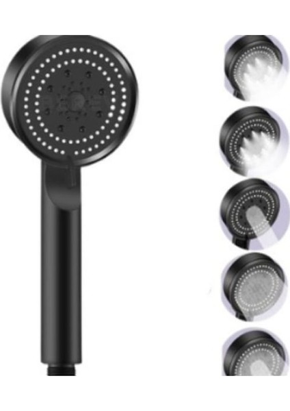Ayrıntıshop 5 Fonksiyonlu Su Tasarruflu Duş Başlığı Siyah modelleri