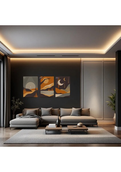 :temperli Cam Üçlü Set Tablo, Tablo, Üçlü Tablo, Uv Baskı, Cam Tablo, 3’lü Set, CUT014