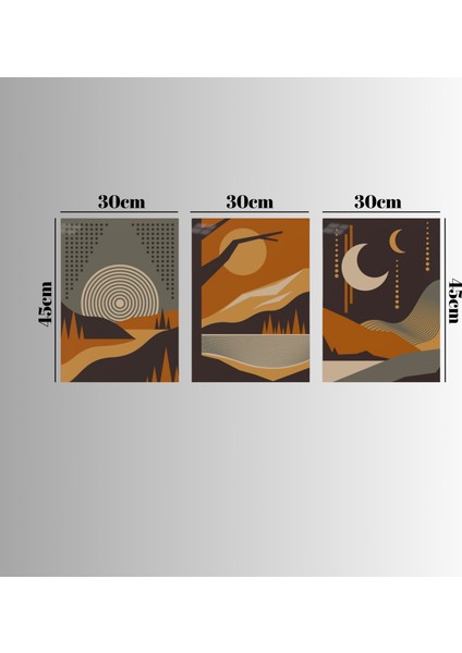 :temperli Cam Üçlü Set Tablo, Tablo, Üçlü Tablo, Uv Baskı, Cam Tablo, 3’lü Set, CUT014