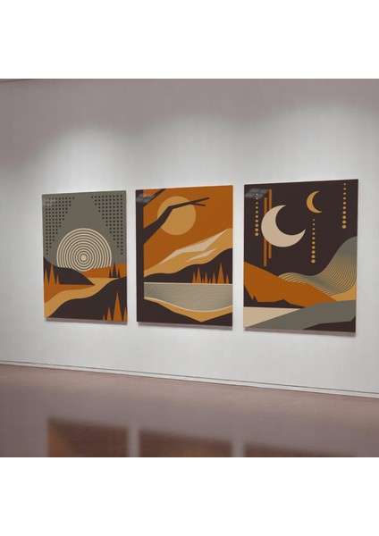 :temperli Cam Üçlü Set Tablo, Tablo, Üçlü Tablo, Uv Baskı, Cam Tablo, 3’lü Set, CUT014