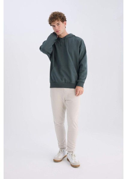 Jogger Eşofman Altı Slim Fit Dar Kesim Beli Bağcıklı Lastikli Paça Fermuar Cepli A4387AX24AU