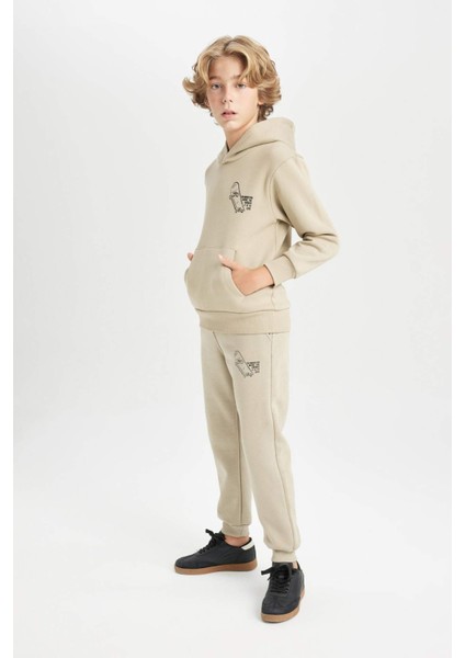 Erkek Çocuk Baskılı Beli Paçası Lastikli Cepli Jogger Eşofman Altı C8614A824WN