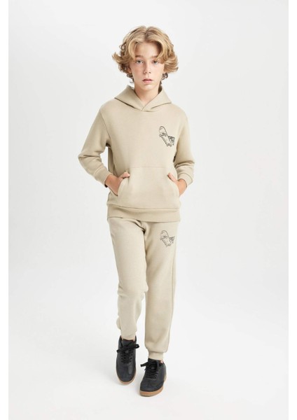 Erkek Çocuk Baskılı Beli Paçası Lastikli Cepli Jogger Eşofman Altı C8614A824WN