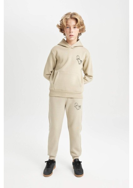 Erkek Çocuk Baskılı Beli Paçası Lastikli Cepli Jogger Eşofman Altı C8614A824WN