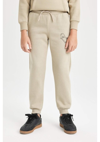 Erkek Çocuk Baskılı Beli Paçası Lastikli Cepli Jogger Eşofman Altı C8614A824WN