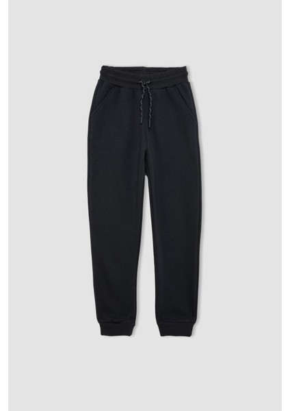 Erkek Çocuk Anstrasit Beli Paçası Lastikli Cepli Basic Düz Jogger Okul Eşofman Altı W0773A624AU