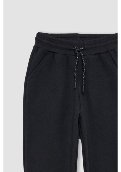 Erkek Çocuk Anstrasit Beli Paçası Lastikli Cepli Basic Düz Jogger Okul Eşofman Altı W0773A624AU