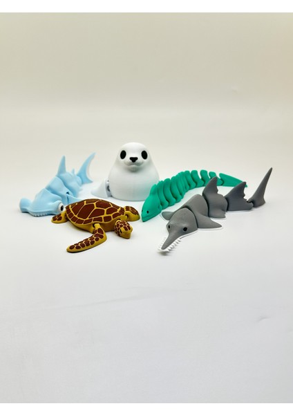 Atlantik 5'li Oyuncak Balık Seti - Hareketli Eklemli Figürler - 11CM-17CM fiyatları