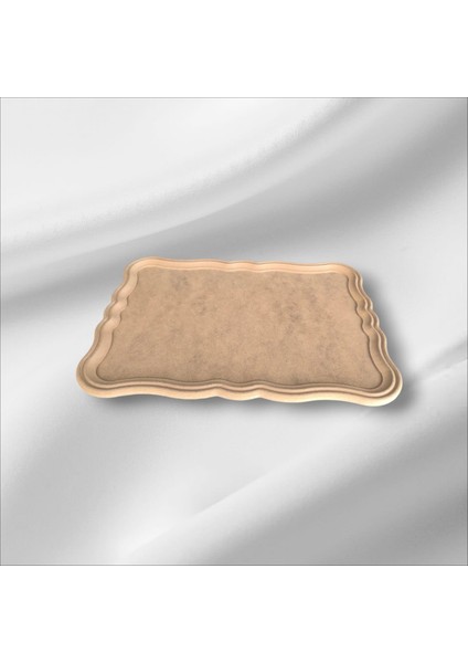 Ahşap Boyanabilir Orta Boy Dikdörtgen Tepsi-Sunumluk modelleri