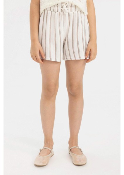 Kız Çocuk Çizgili Paperbag Şort C5714A824SM