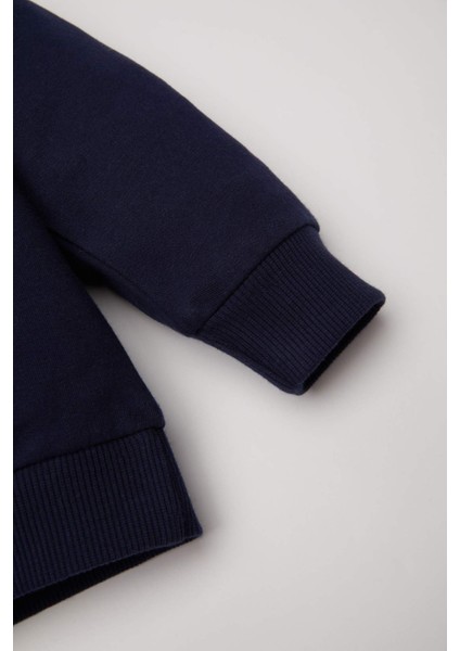 Erkek Bebek 2'li Takım Baskılı Bisiklet Yaka Sweatshirt Üst Jogger Eşofman Altı D0720A524WN