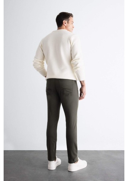 Chino Kanvas Pantolon Slim Fit Dar Kesim Pamuklu Esnek Dar Paça C9441AX24AU