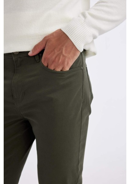Chino Kanvas Pantolon Slim Fit Dar Kesim Pamuklu Esnek Dar Paça C9441AX24AU