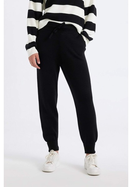 Jogger Triko Pantolon Cepli Basic Düz Beli Lastik Bağcıklı R1701AZ24WN