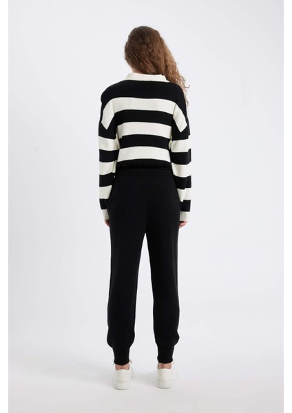 Jogger Triko Pantolon Cepli Basic Düz Beli Lastik Bağcıklı R1701AZ24WN