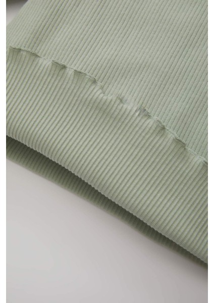 Kız Bebek 2'li Takım Çiçekli Fitilli Kaşkorse Uzun Kollu Tişört Beli Lastikli Alt