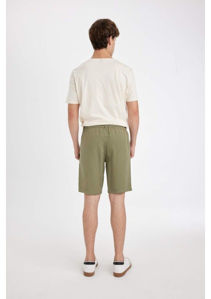 Regular Fit Düz Paça Tensel Bermuda Şort C7800AX24SM