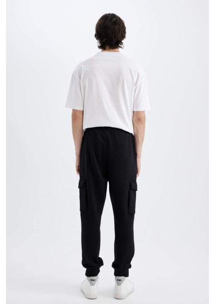 Regular Fit Jogger Eşofman Altı Kargo Cepli Basic Düz Beli Bağcıklı Lastikli Paça Y5533AZ24AU