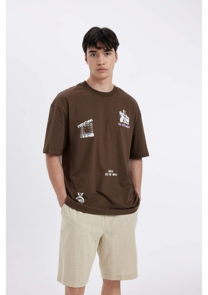 %100 Pamuk Regular Fit Yazlık Keten Bermuda Şort C8198AX24SM